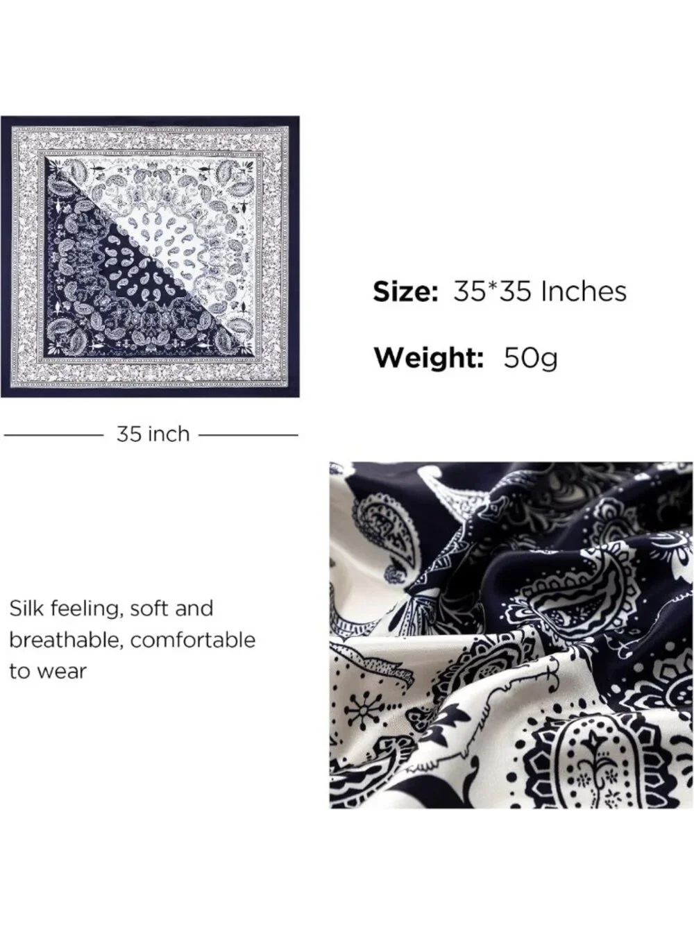 Silk Feel Head Scarves for Women | 4PCS Satin Hair Wraps & Bandanas for Travel